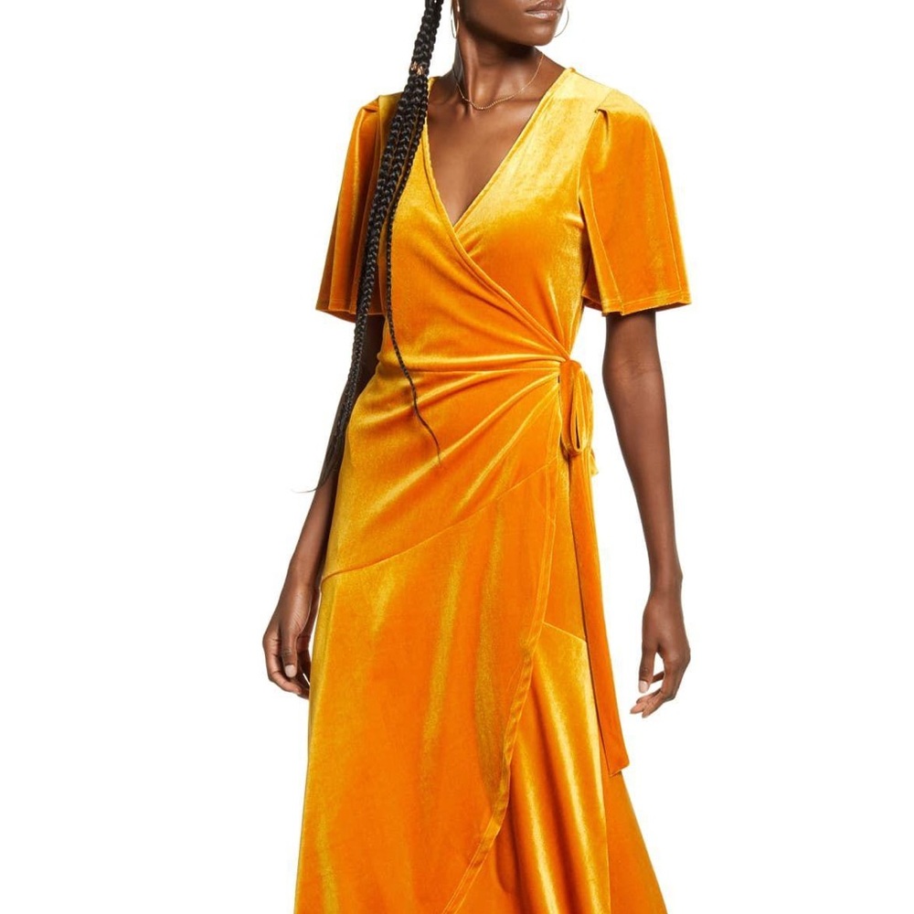 Leith Velvet Wrap Dress